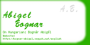 abigel bognar business card
